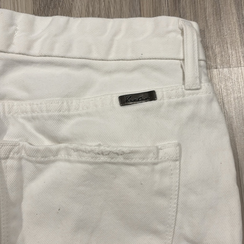 KanCan White Button Fly Fringe Women's Straight Leg Jeans Size 27 - Picture 7 of 15
